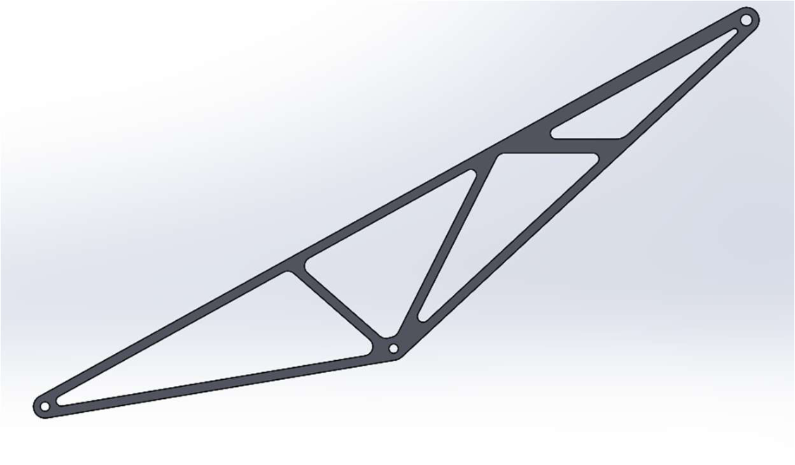 Revised rear wing bracket with diagonal support