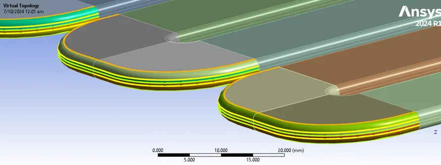 ANSYS sectioning and virtual-topology operations