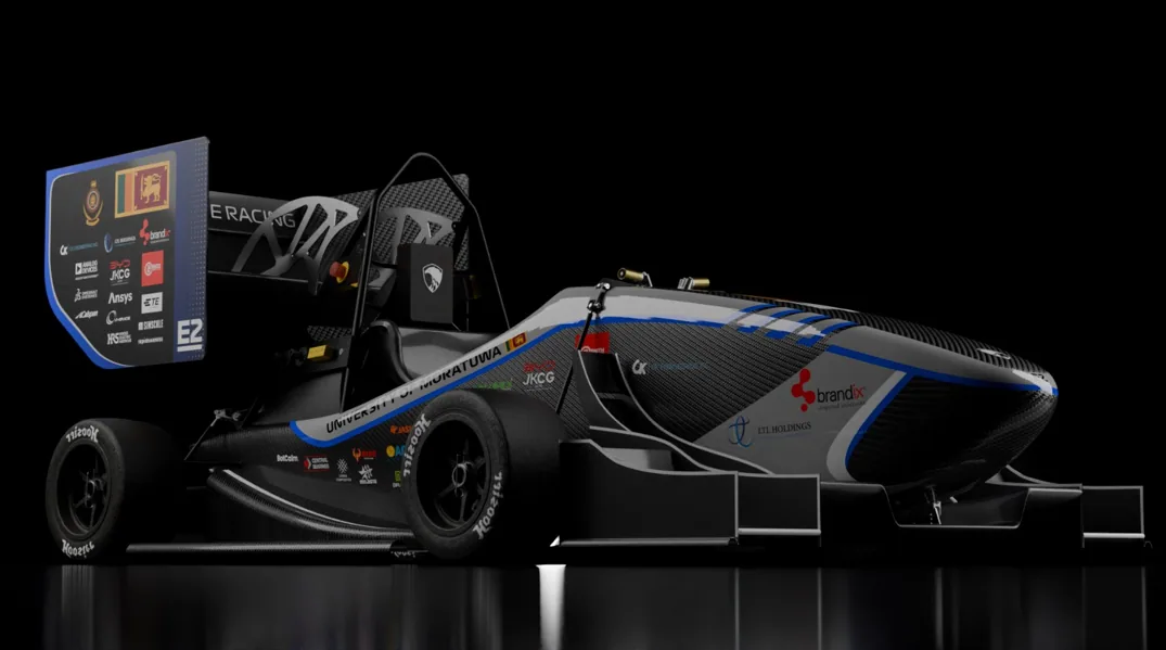 Rendering of the complete Formula Student electric race car