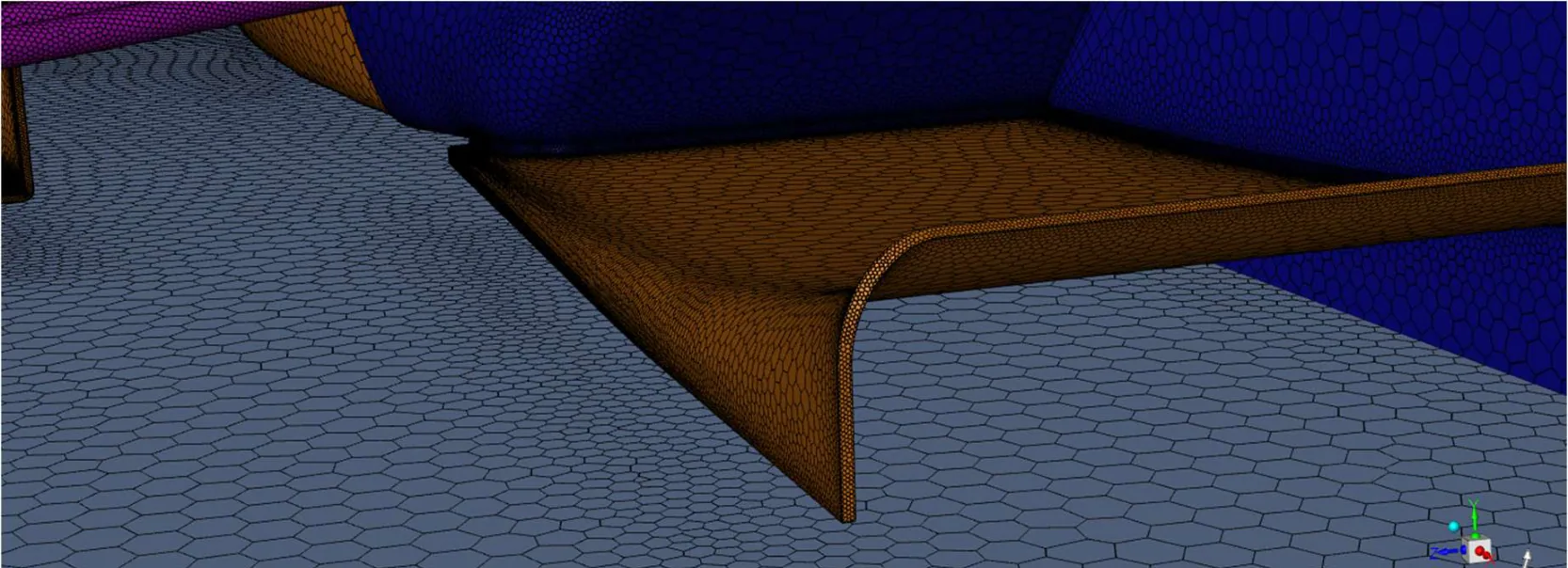 Underbody and diffuser surface mesh close-up