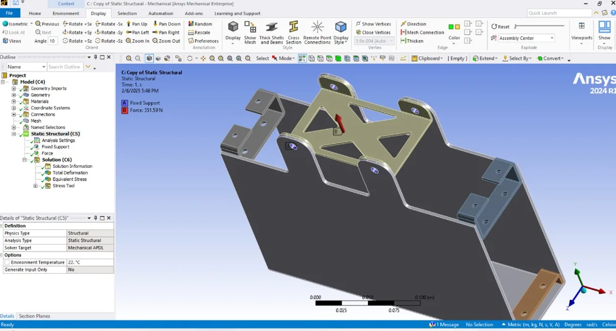ANSYS segment impact-loading simulation setup