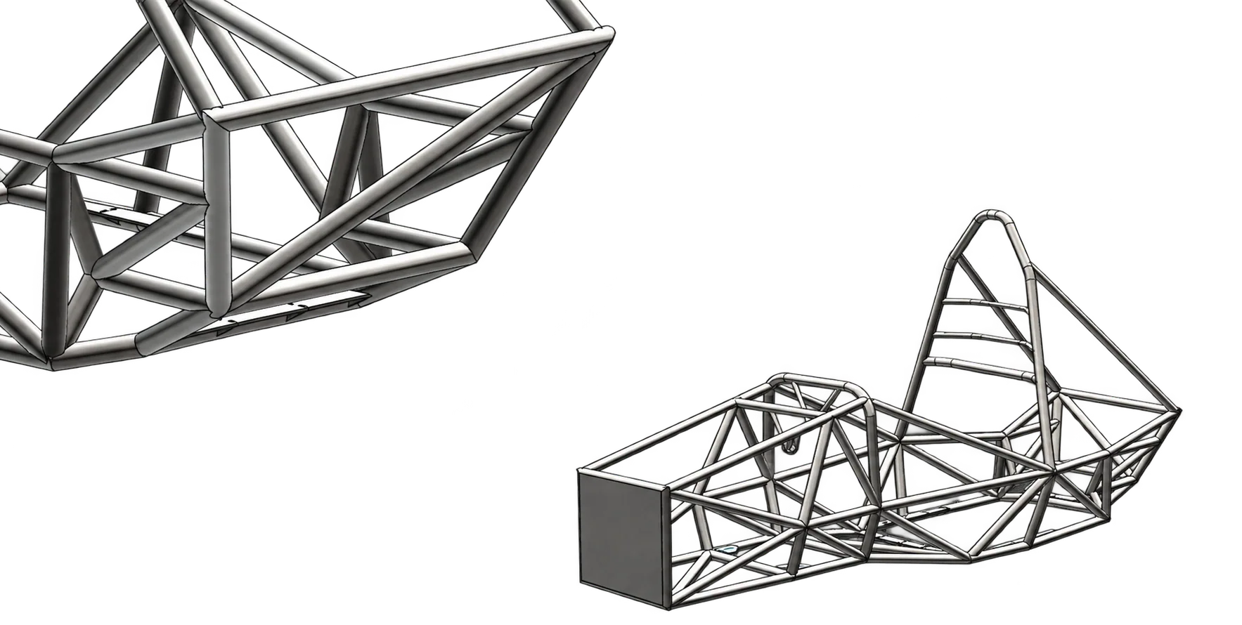 CAD of the race car mechanical chassis