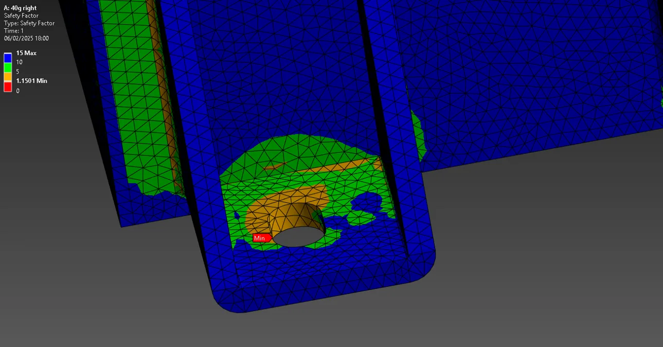 Local stress in the battery casing under lateral loading