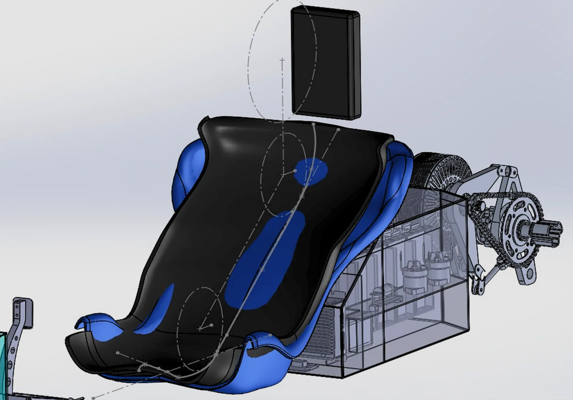 Battery packaging relative to the Formula Student chassis and driver
