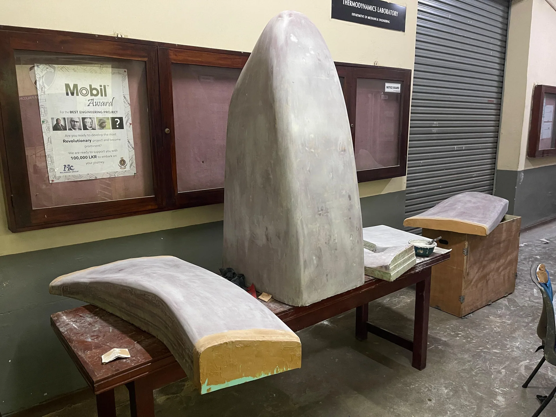 Finished epoxy-coated patterns on display