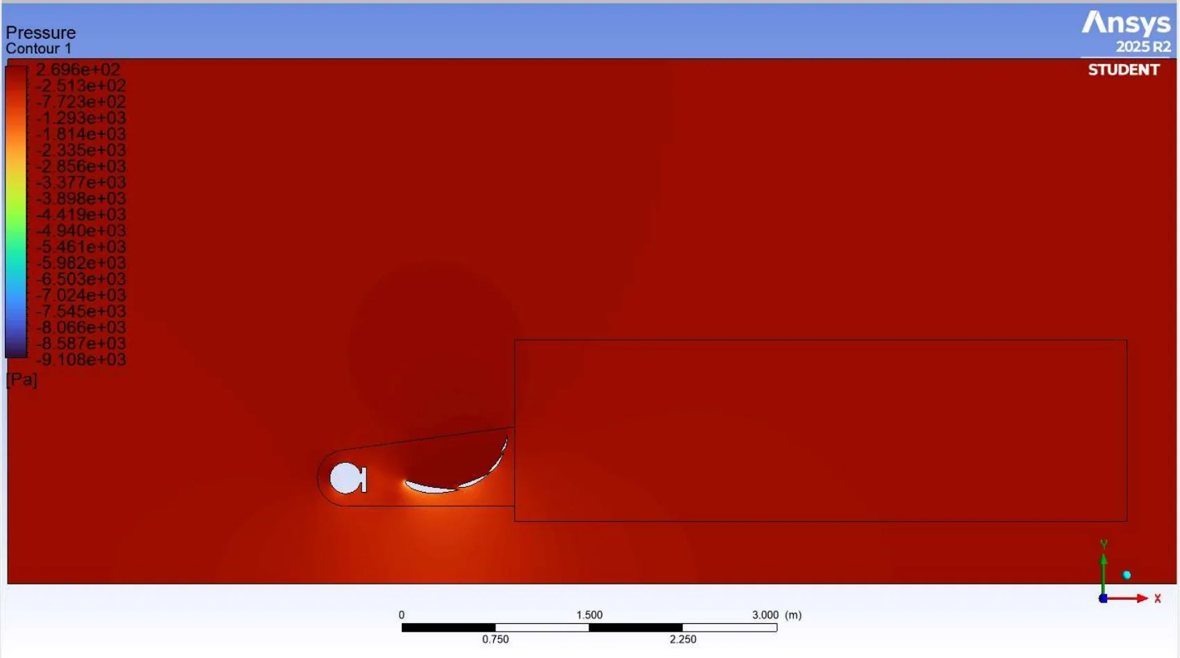 Optimized rear-wing pressure contour