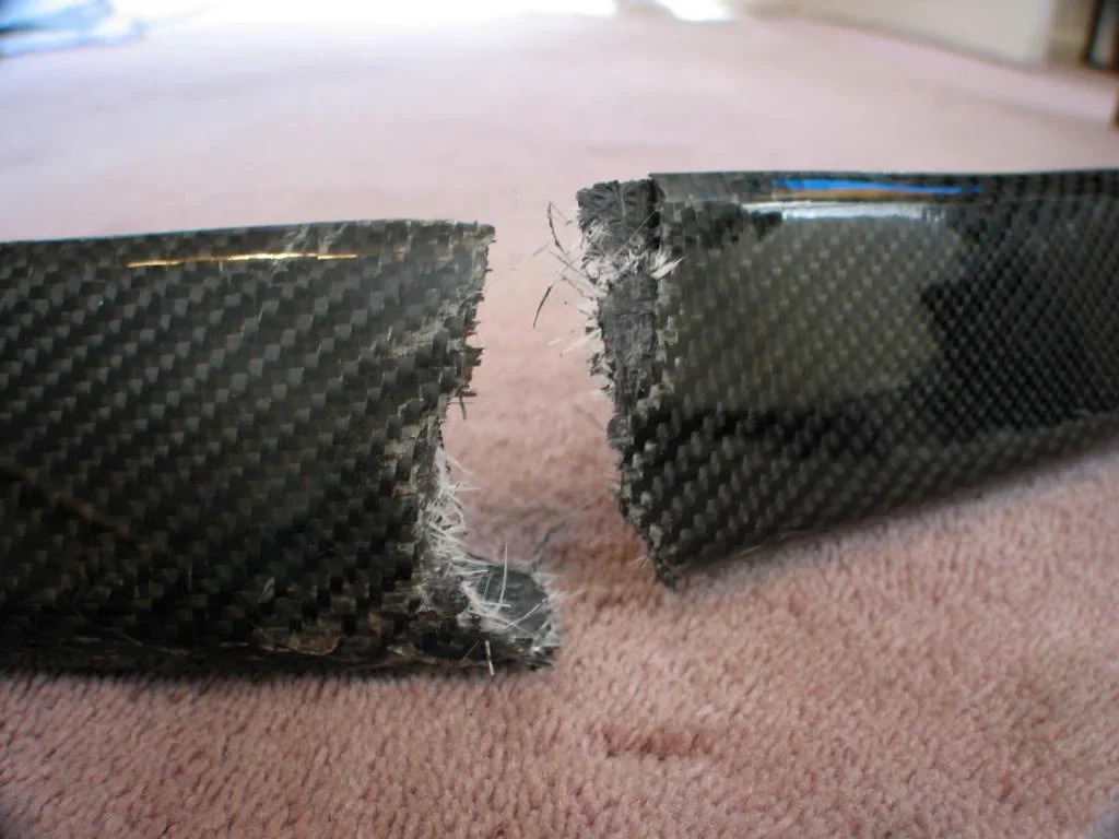 Fractured carbon-fibre laminate